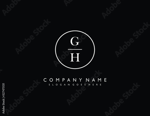 GH initial letter elegant handwriting logo collection