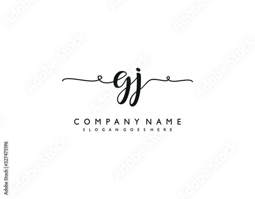 GJ initial letter elegant handwriting logo collection