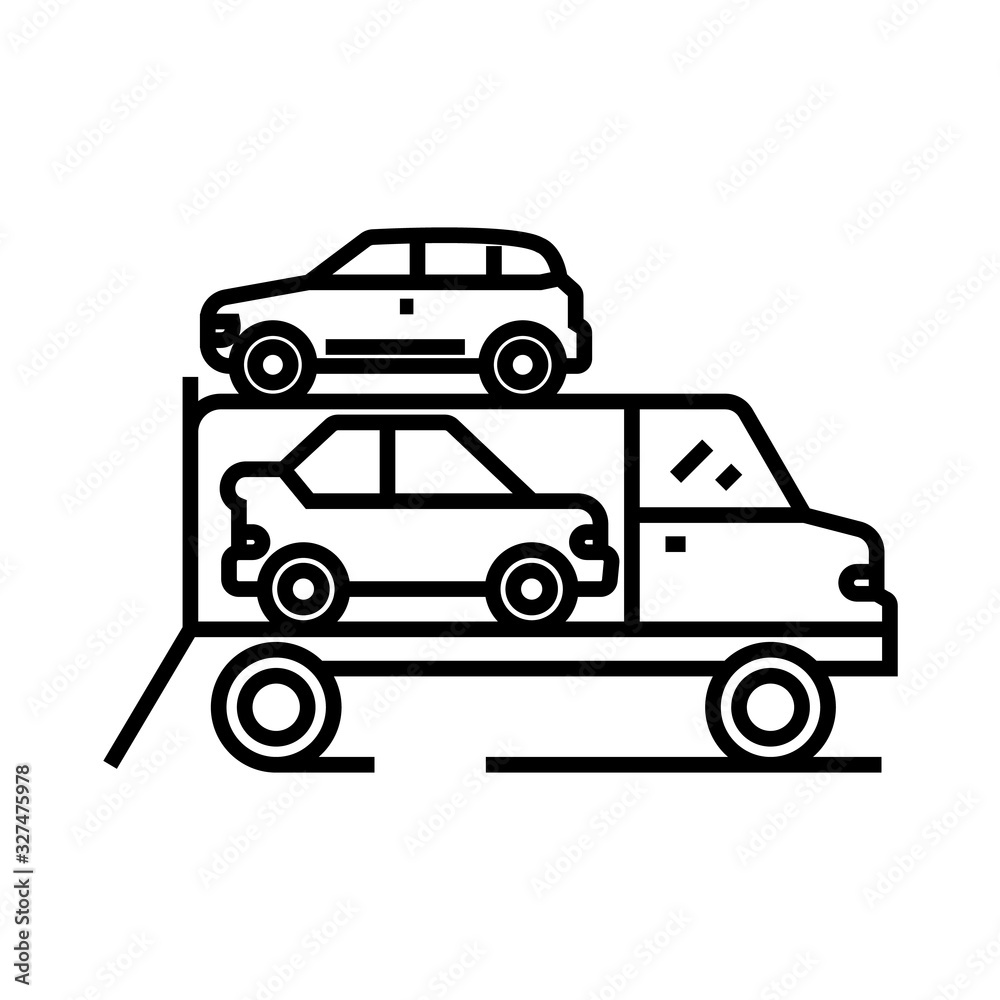 Plant cargo line icon, concept sign, outline vector illustration, linear symbol. Plant cargo line icon, concept sign, outline vector illustration, linear symbol.