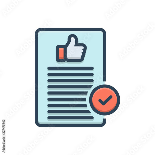Color illustration icon for acceptable 