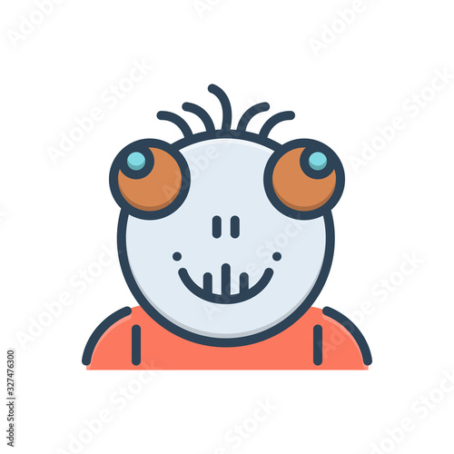 Color illustration icon for abhorrent