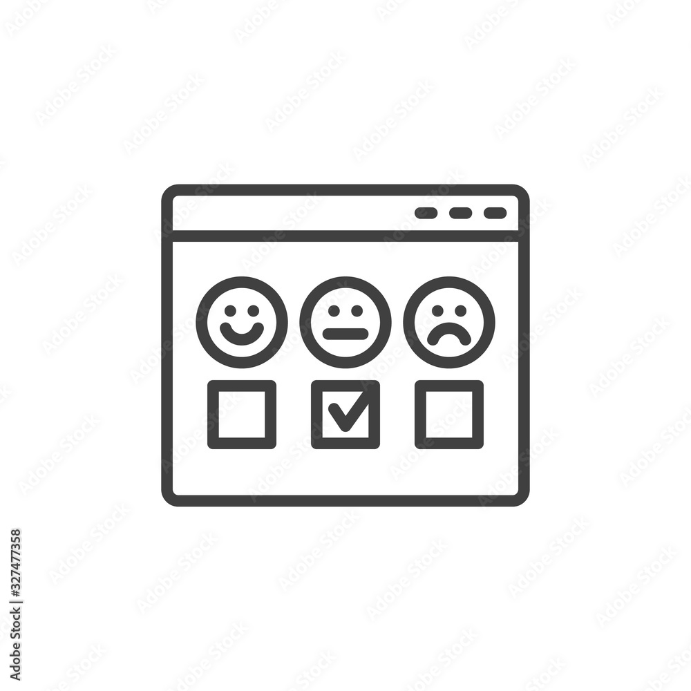 Web Page feedback line icon. linear style sign for mobile concept and web design. Website support Ranking outline vector icon. Symbol, logo illustration. Vector graphics Web Page feedback line icon. linear style sign for mobile concept and web design. Website support Ranking outline vector icon. Symbol, logo illustration. Vector graphics