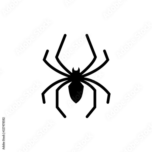 silhouette spider vector in white background