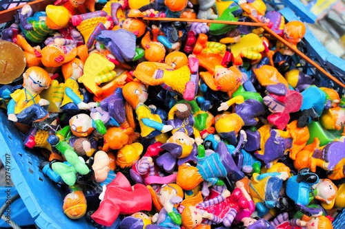 Fototapeta Naklejka Na Ścianę i Meble -  Vintage toys for sale at street market in Athens, Greece