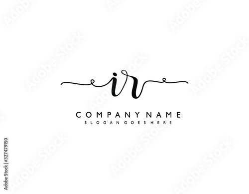 IR initial letter elegant handwriting logo collection