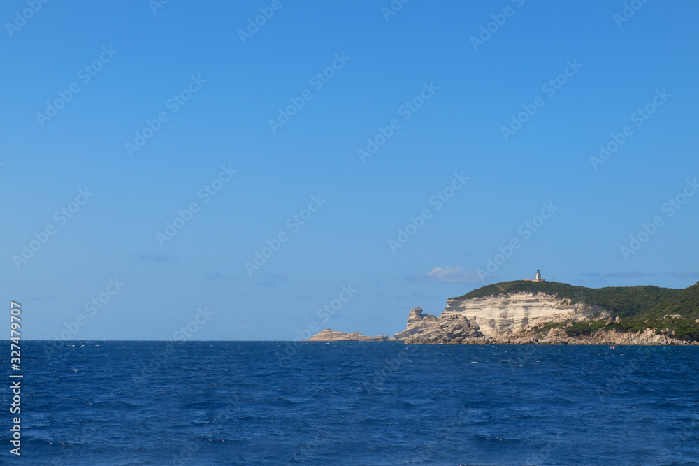 Lighthouse on island Corsica near Bonifacio