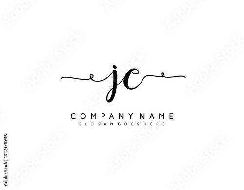 JC initial letter elegant handwriting logo collection