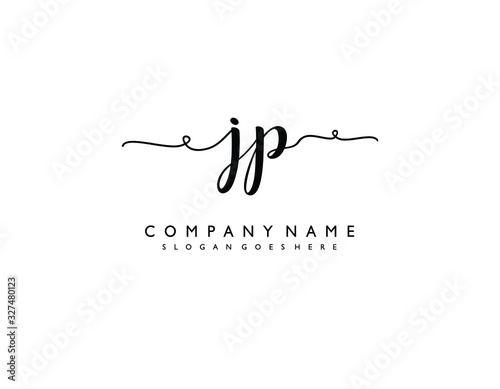 JP initial letter elegant handwriting logo collection