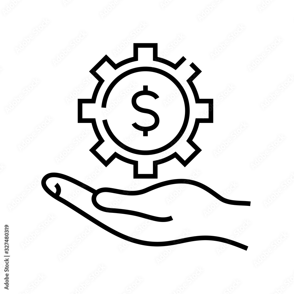 Making money line icon, concept sign, outline vector illustration, linear symbol. Making money line icon, concept sign, outline vector illustration, linear symbol.
