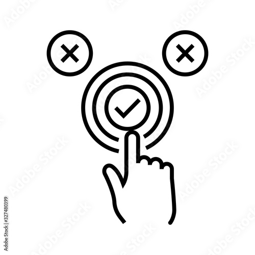 Right choise line icon, concept sign, outline vector illustration, linear symbol.