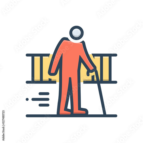 Color illustration icon for ageism 