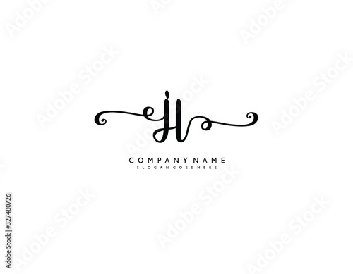 JL initial letter elegant handwriting logo collection photo