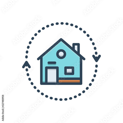Color illustration icon for reverse