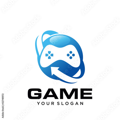 Gaming controller logo design vector illustration