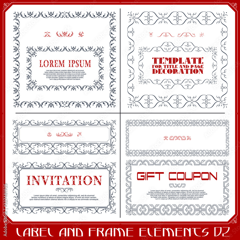 Vector set of calligraphic design elements and page decor. Vector set of calligraphic design elements and page decor.