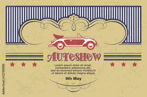 Vintage Autoshow concept design card.