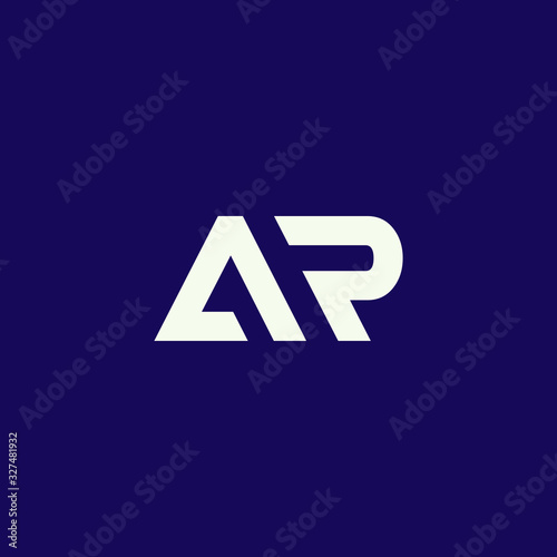 minimal AR logo, clean and modern style isolated on blue background. vector eps10