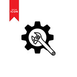 Tools service icon vector. Repair icon. Maintenance symbol. Setting icon. Wrench and screwdriver icon. Flat design style on white background.