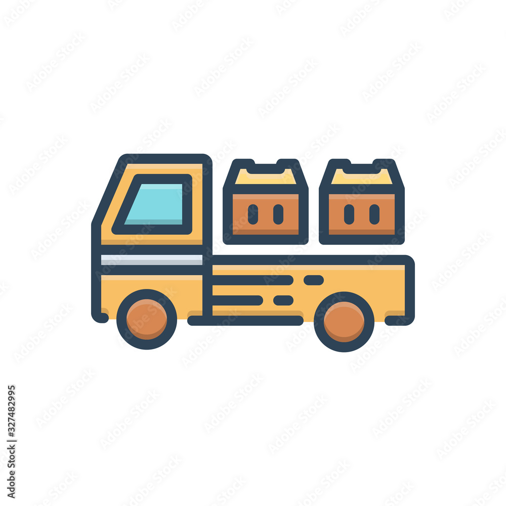Color illustration icon for cargo 