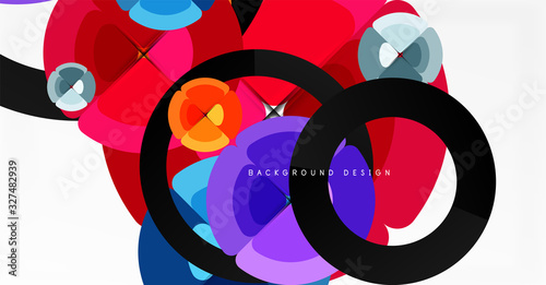 Abstract background, trendy color circles geometrical composition. Vector Illustration For Wallpaper, Banner, Background, Card, Book Illustration, landing page