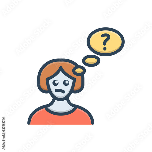 Color illustration icon for thinking