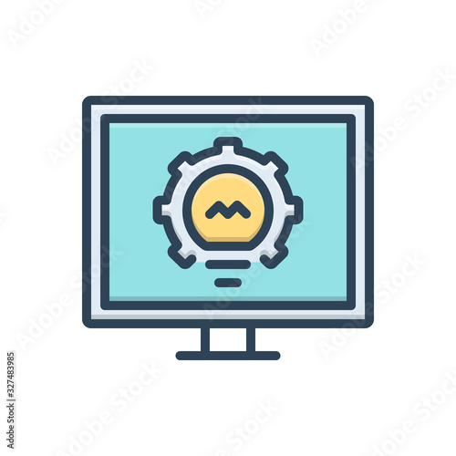 Color illustration icon for monitoring 