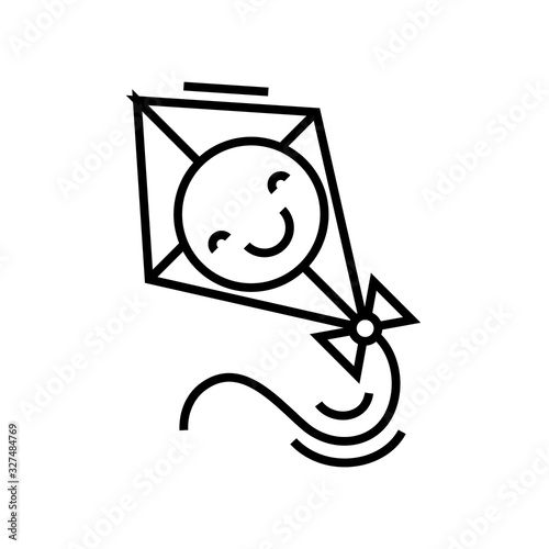 Kite line icon, concept sign, outline vector illustration, linear symbol.