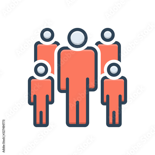 Color illustration icon for audience 