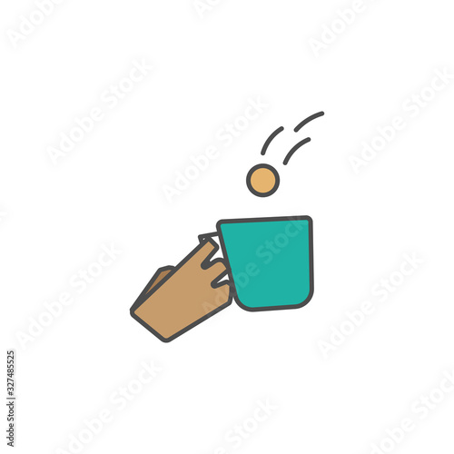 colored icons, simple, accept alms