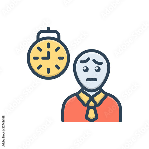 Color illustration icon for waiting 
