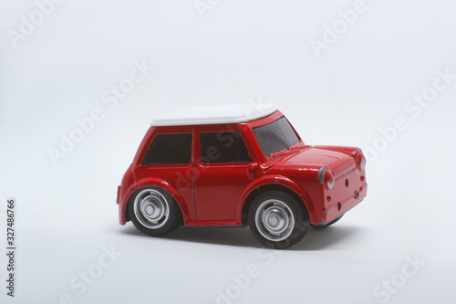 photo of a toy car with a separate white background