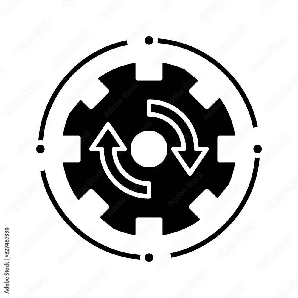 Data synchronization black icon, concept illustration, vector flat symbol, glyph sign. Data synchronization black icon, concept illustration, vector flat symbol, glyph sign.