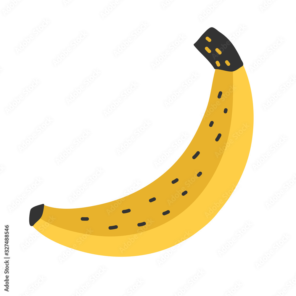 Banana icon, cute cartoon isolated illustration, vector drawing, modern minimal flat design style, vector illustration Banana icon, cute cartoon isolated illustration, vector drawing, modern minimal flat design style, vector illustration