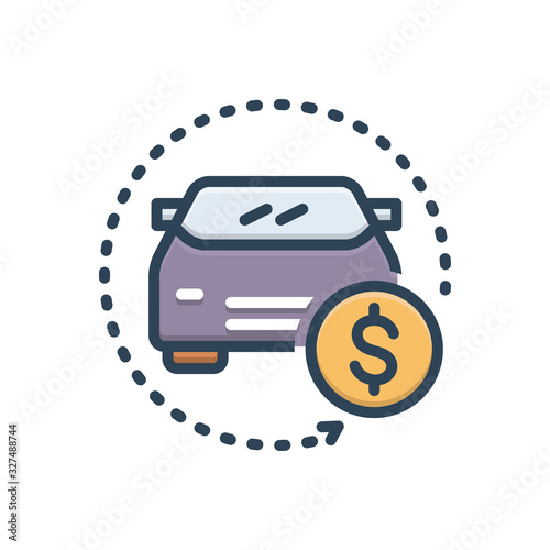 Color illustration icon for auto save 