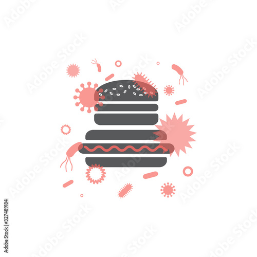 Food microbes icons. Vector signs for web graphics