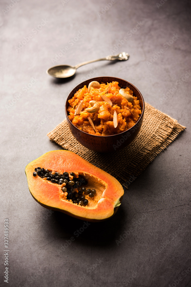 capita or Papaya Halwa is a tasty indian sweet recipe capita or Papaya Halwa is a tasty indian sweet recipe