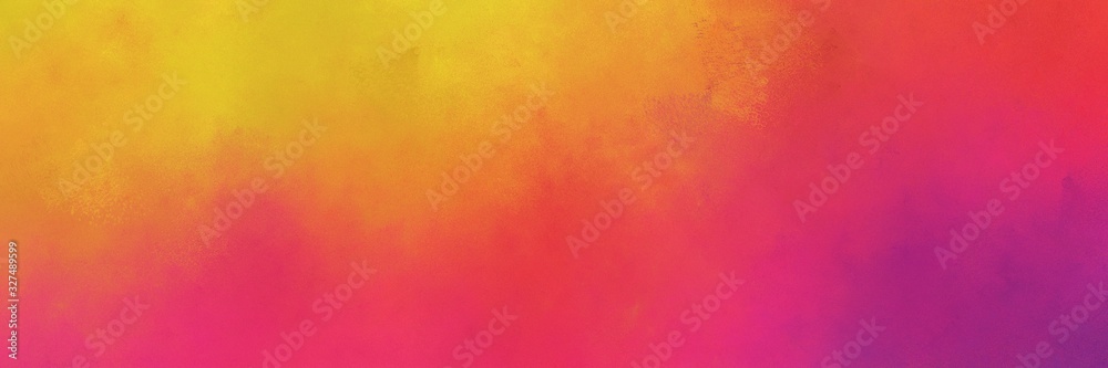 moderate pink, golden rod and moderate red colored vintage abstract painted background with space for text or image. can be used as horizontal header or banner orientation