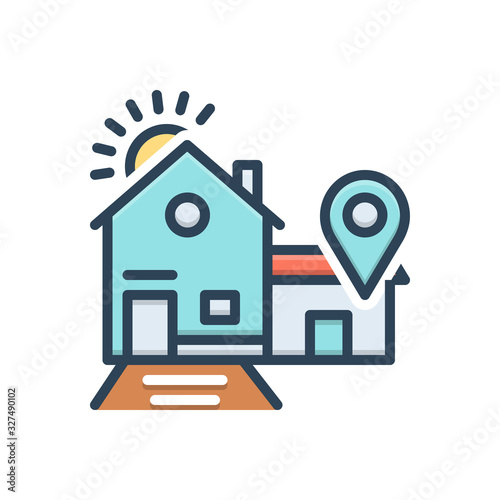 Color illustration icon for birthplace 