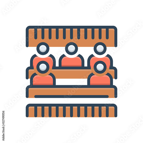 Canvas-taulu Color illustration icon for bleacher