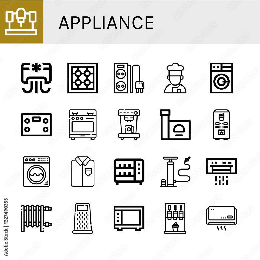 Set of appliance icons