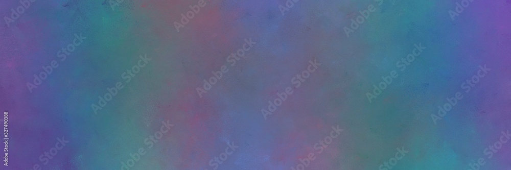 vintage abstract painted background with teal blue, dark slate blue and antique fuchsia colors and space for text or image. can be used as horizontal background graphic