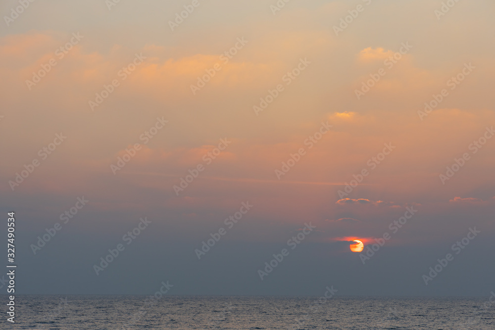 Early morning sunrise on Sitapur beach and sunrise point on Neil Island in Andaman and Nicobar Islands, India. 