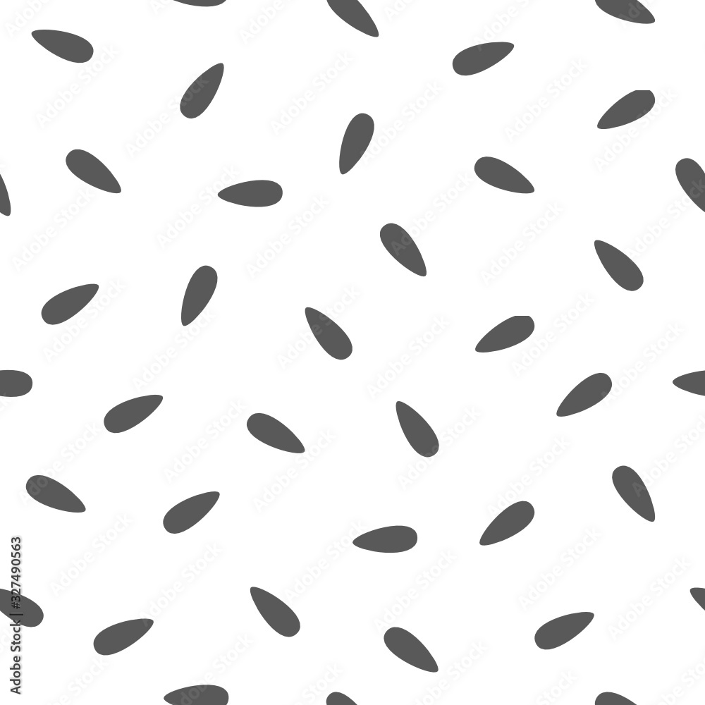 Watermelon seeds seamless pattern on white background.