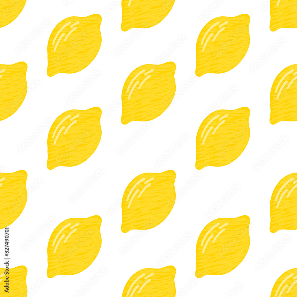 Obraz premium Lemon seamless pattern on white background.
