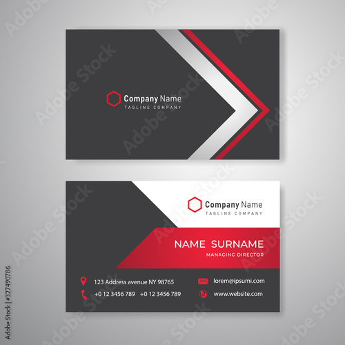 Black Technology business card clean design template