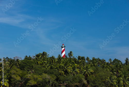 The lighthouse at North Bay island outside Port Blair in the Andaman and Nicobar Islands of India. 