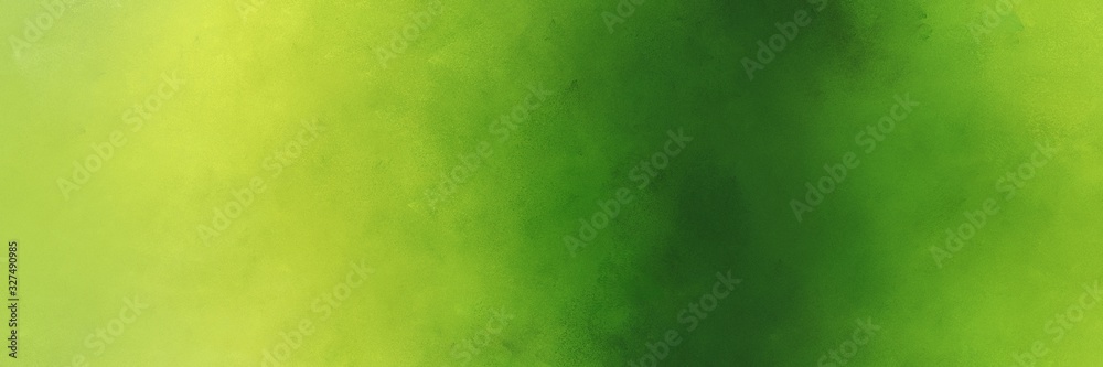 vintage abstract painted background with yellow green and forest green colors and space for text or image. can be used as horizontal background graphic