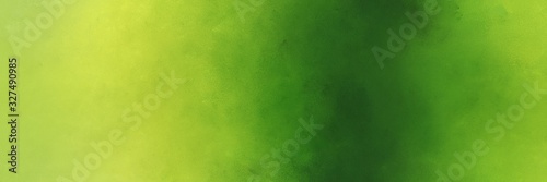 vintage abstract painted background with yellow green and forest green colors and space for text or image. can be used as horizontal background graphic