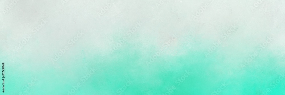 abstract painting background graphic with light gray, aqua marine and turquoise colors and space for text or image. can be used as horizontal header or banner orientation