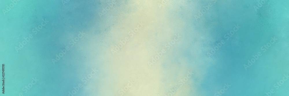 medium aqua marine, pastel gray and pastel blue colored vintage abstract painted background with space for text or image. can be used as horizontal background graphic